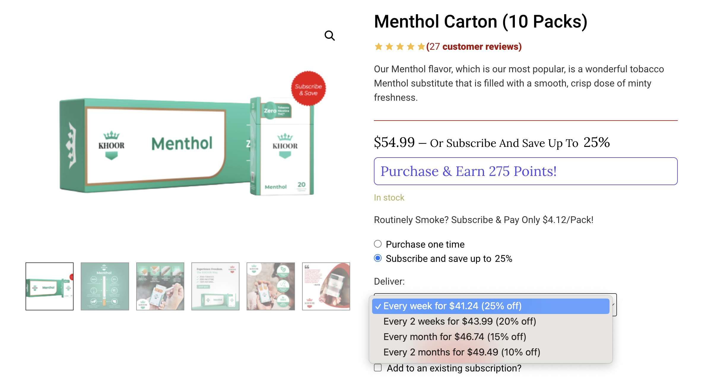 Menthol Carton (10 Packs)